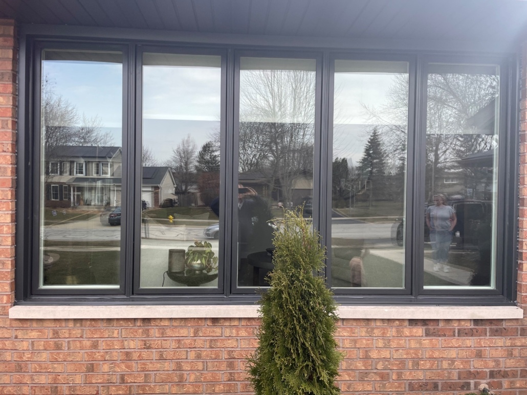 Downers Grove. Pella. LifeStyle Casement windows. Iron Ore exterior. 